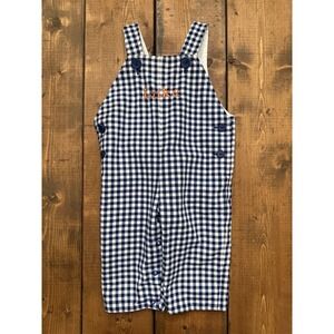 Checkered Overalls With The Name, Luke Embroidered On Them Size 6m